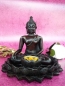 Preview: Großer, schwerer BuddhaTeelichthalter schwarz, Resin